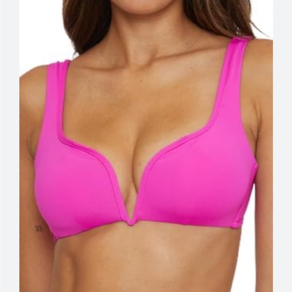 BECCA Pink V Wire Plunge Bikini